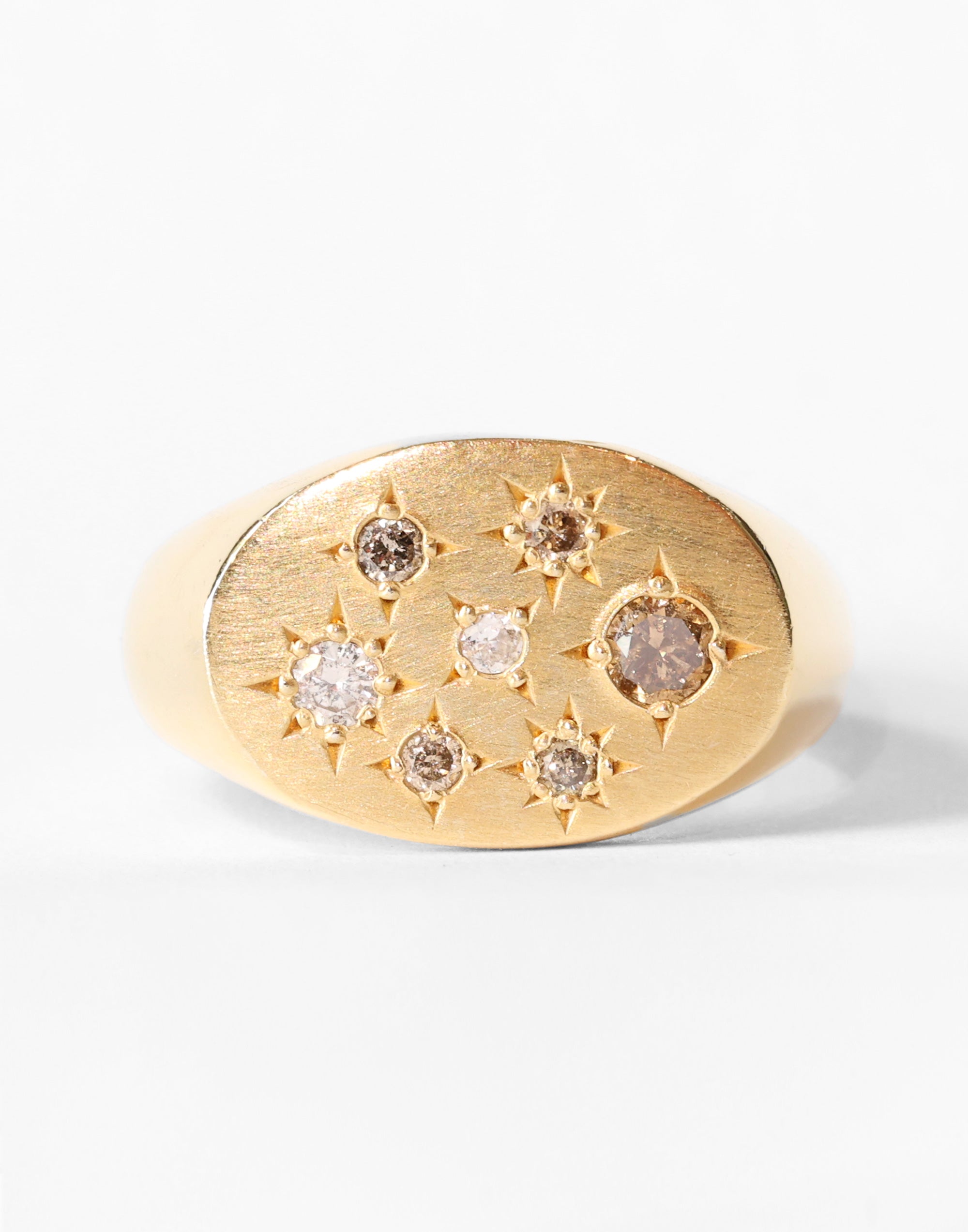 Champagne After Dark Signet Ring