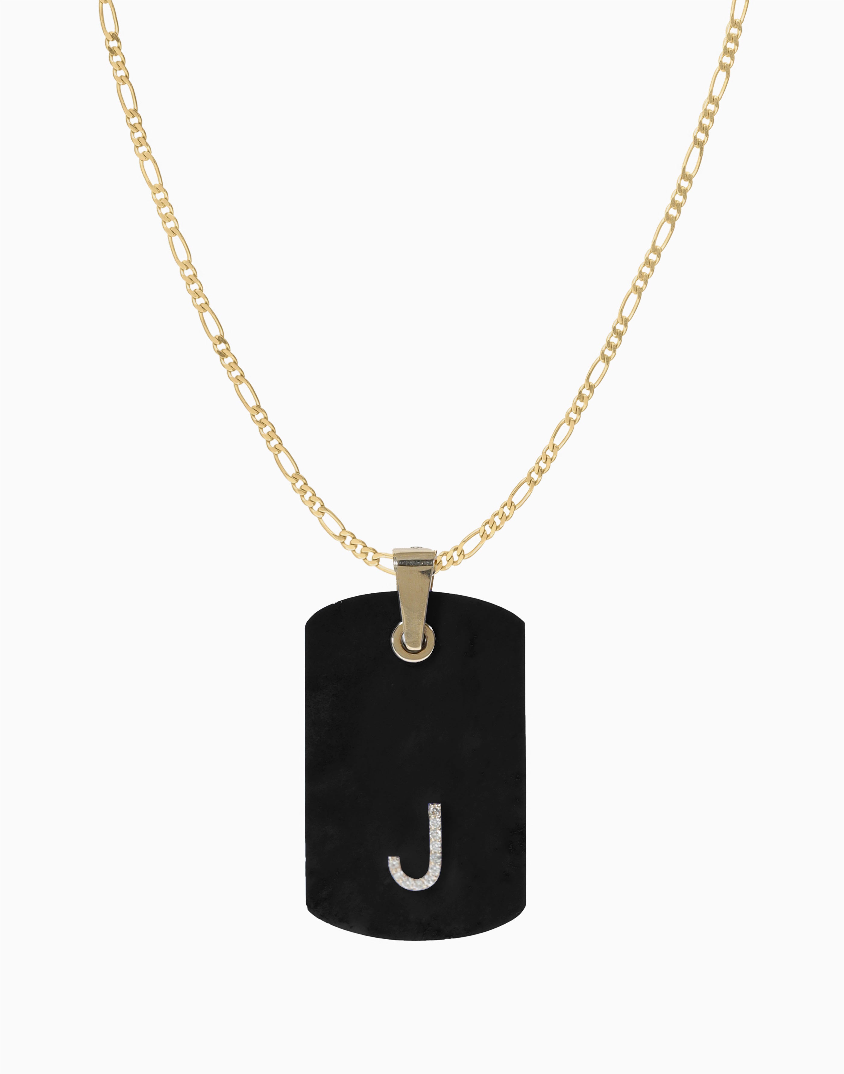 Black Onyx Dog Tag Necklace