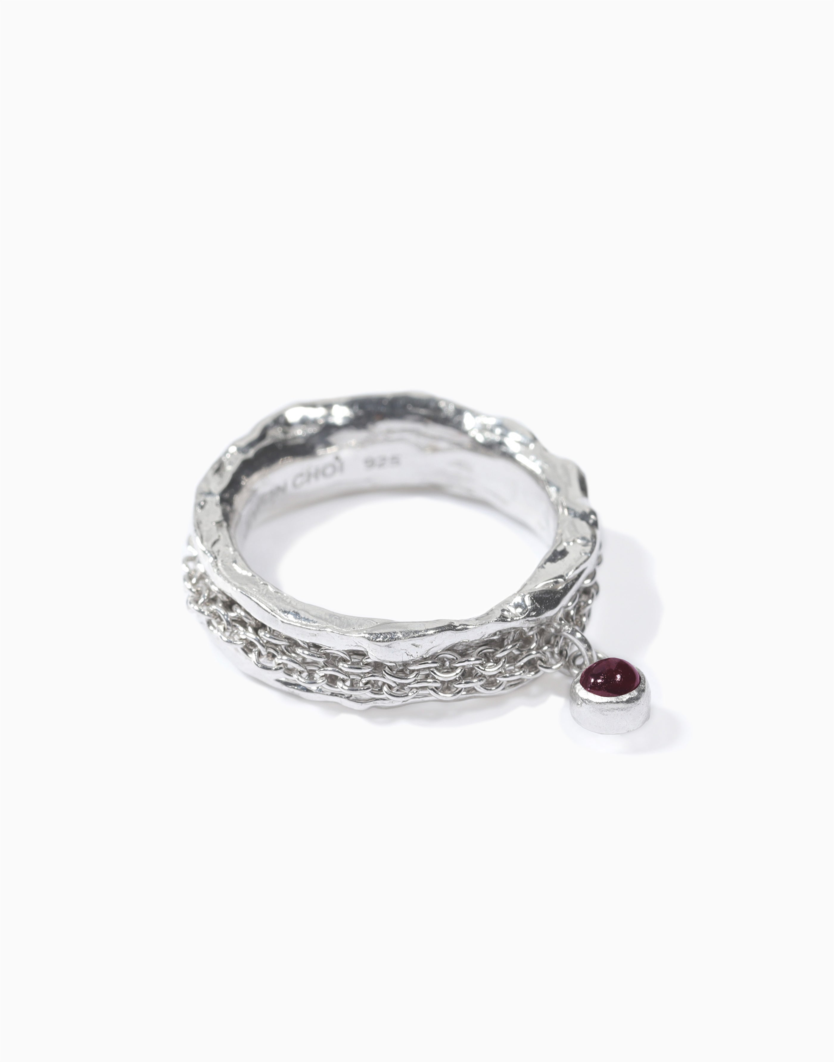 Calypso Chain Ring Garnet