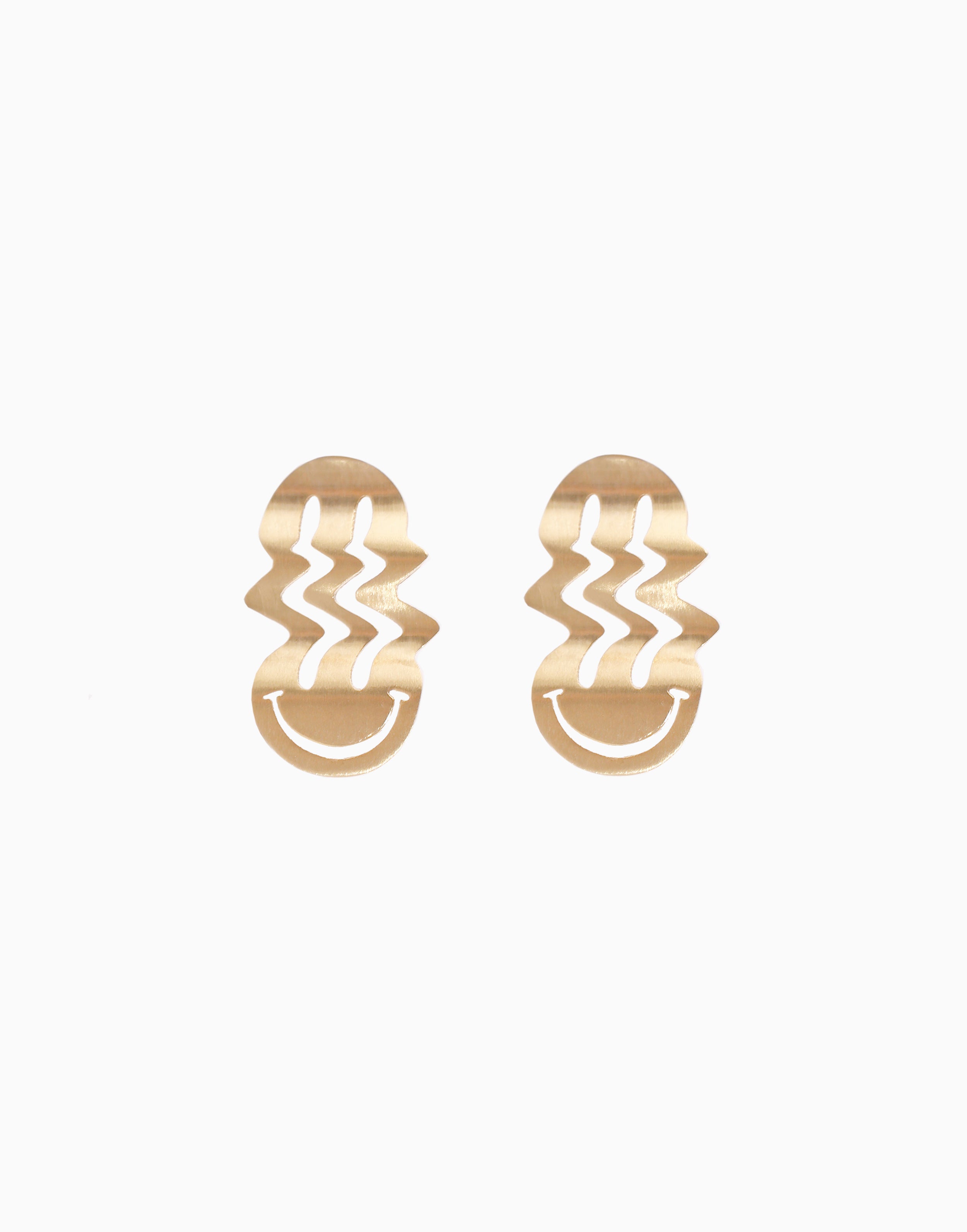 Cheese Melt Earrings Gold Vermeil