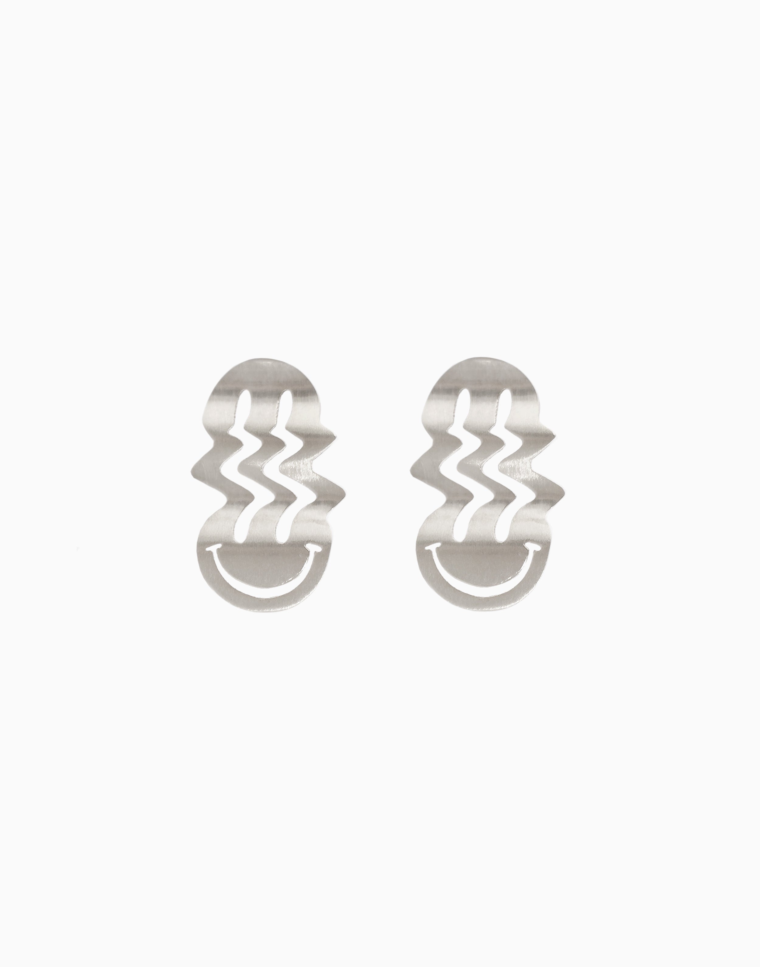 Cheese Melt Earrings Silver