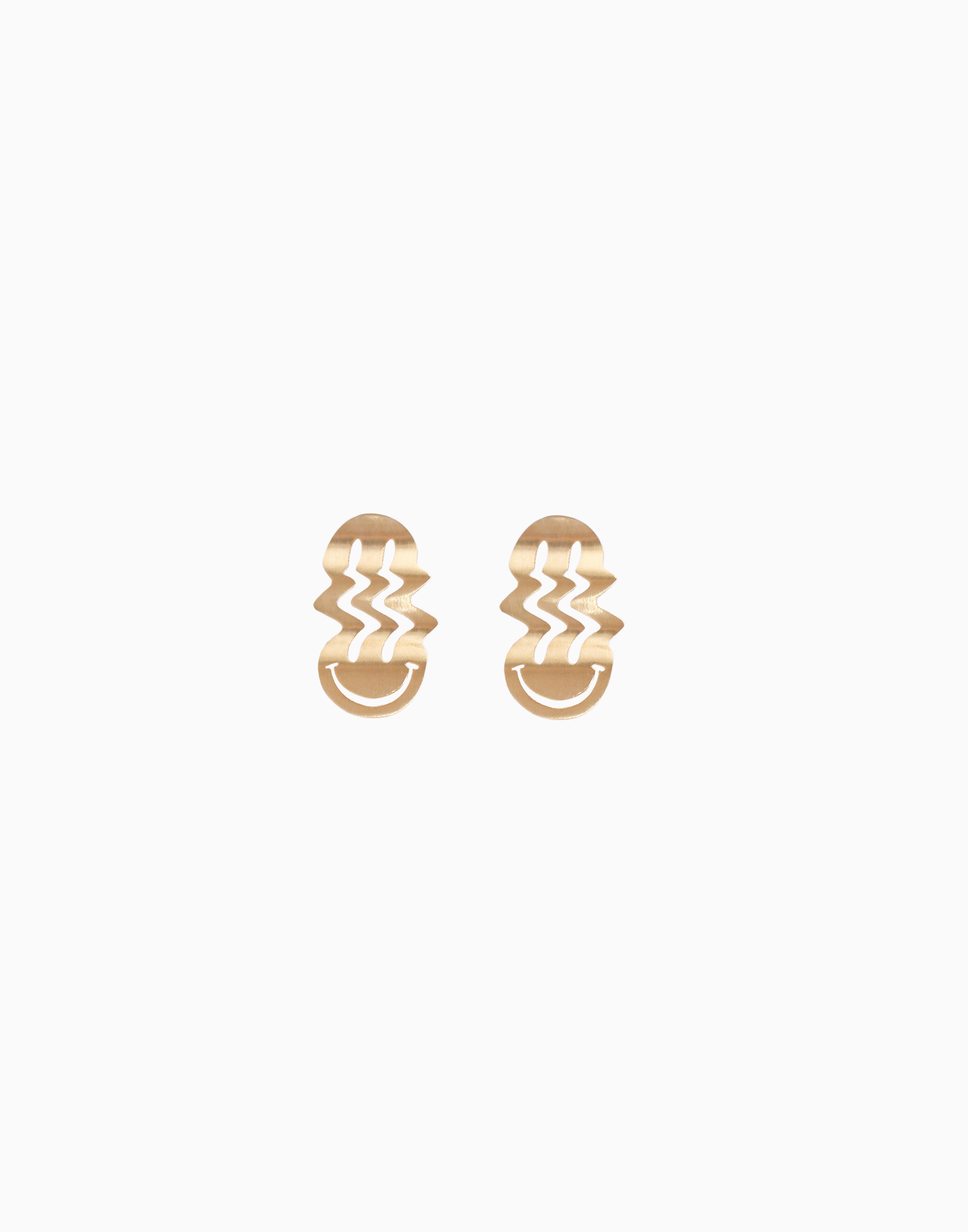 Cheese Melt Earrings Gold Vermeil