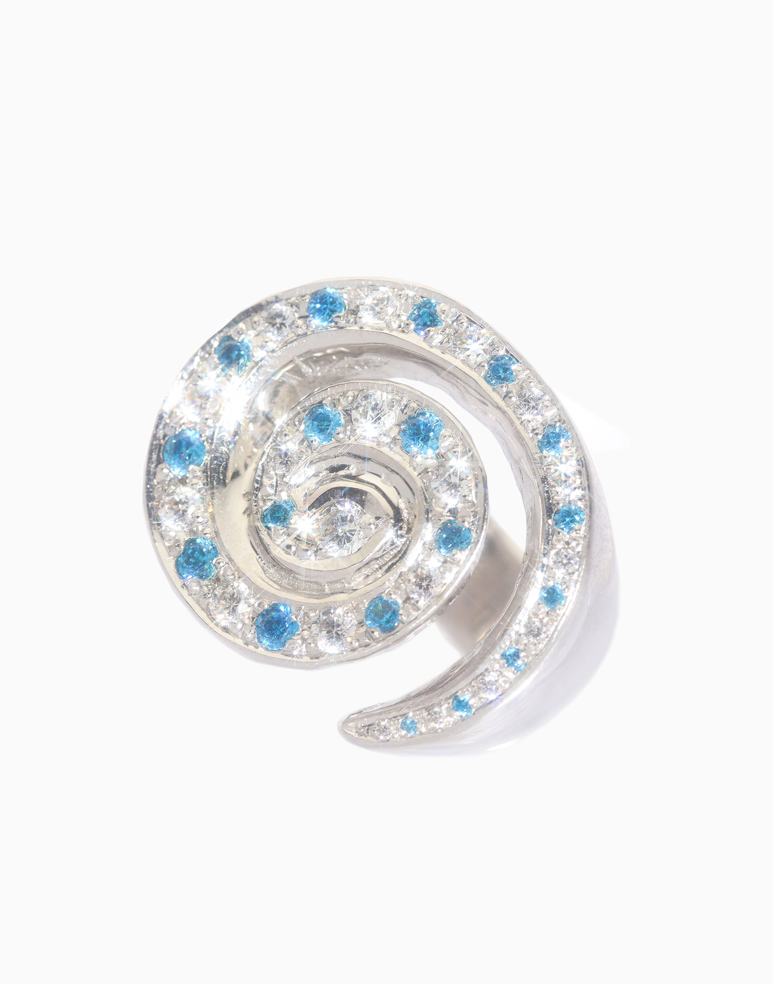 Crystal Vortex Ring Aqua Blue