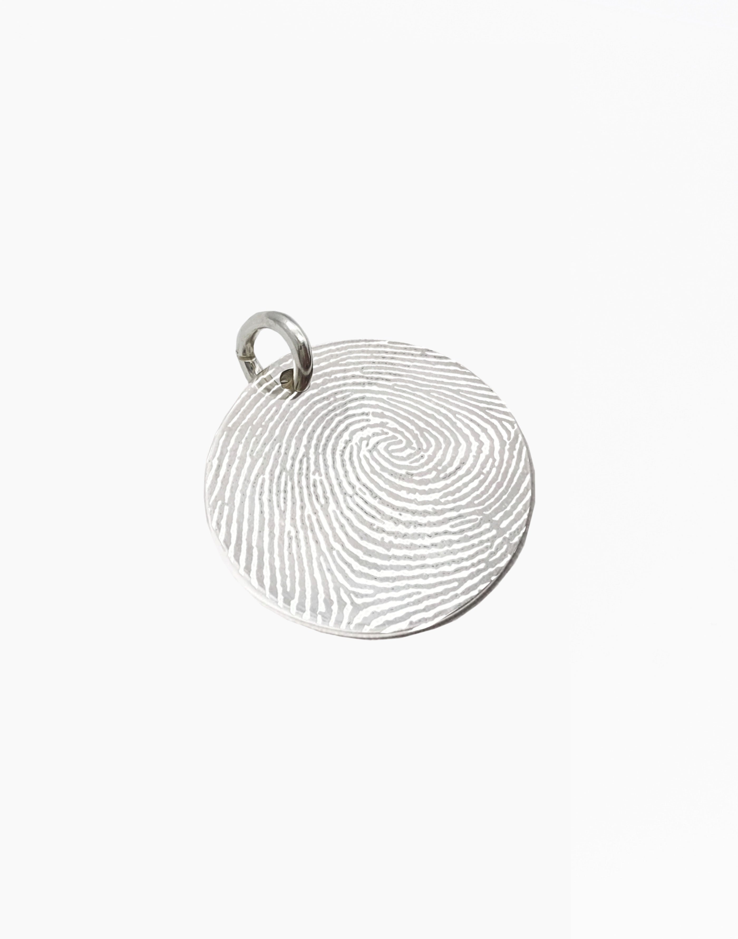 Custom Fingerprint Silver Pendant