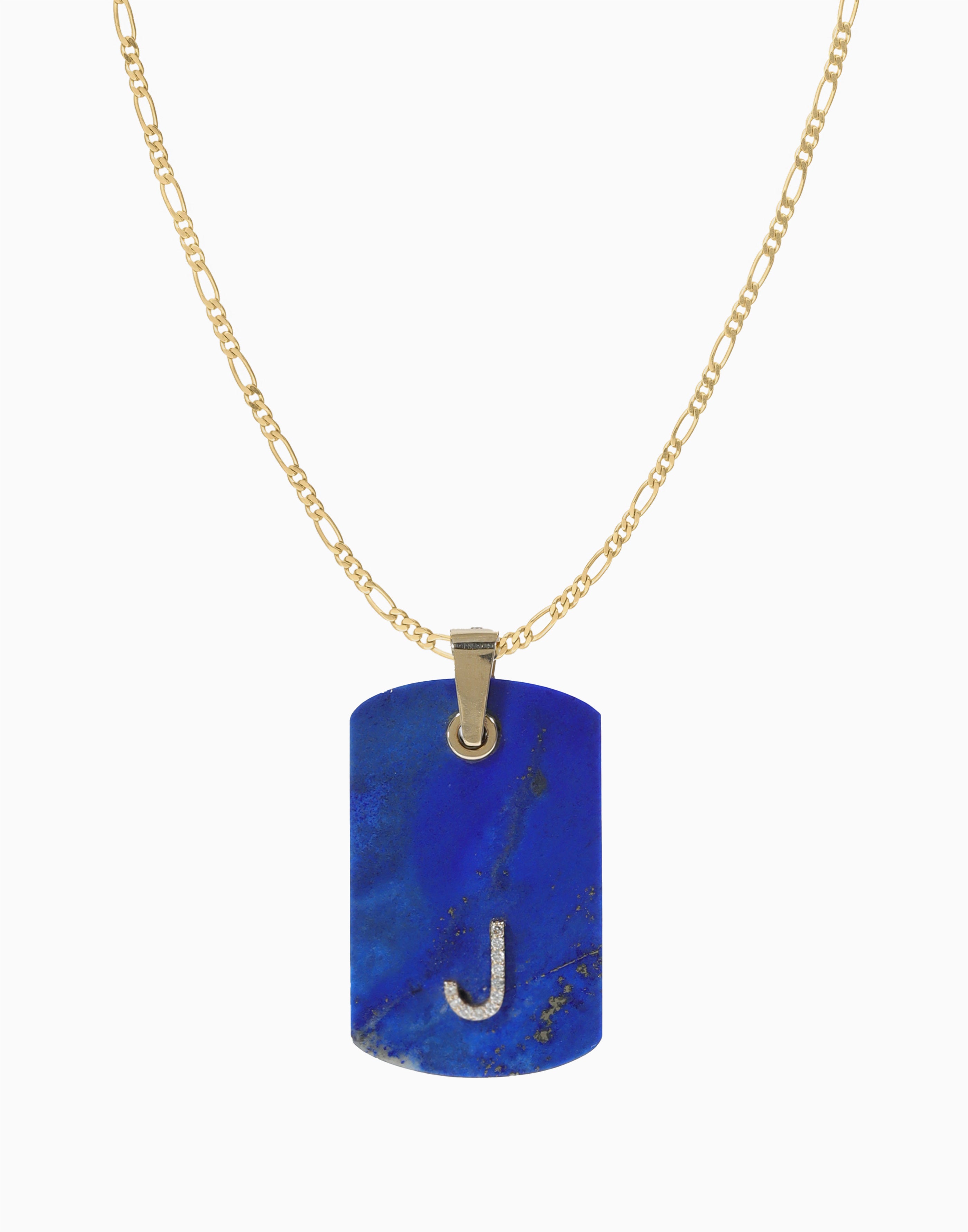 Lapis Lazuli Dog Tag Necklace
