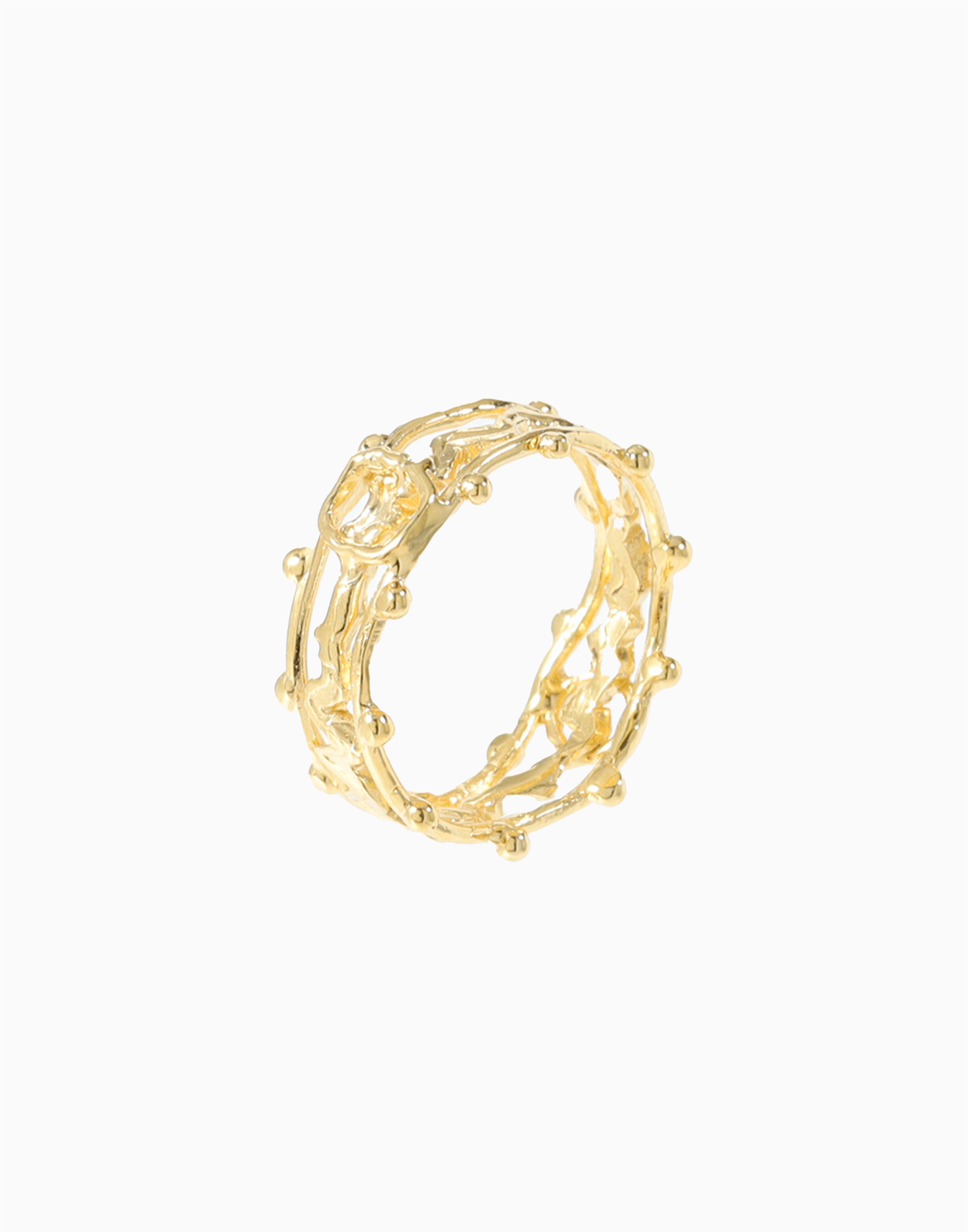 Scribble Double Band 14K Gold Ring