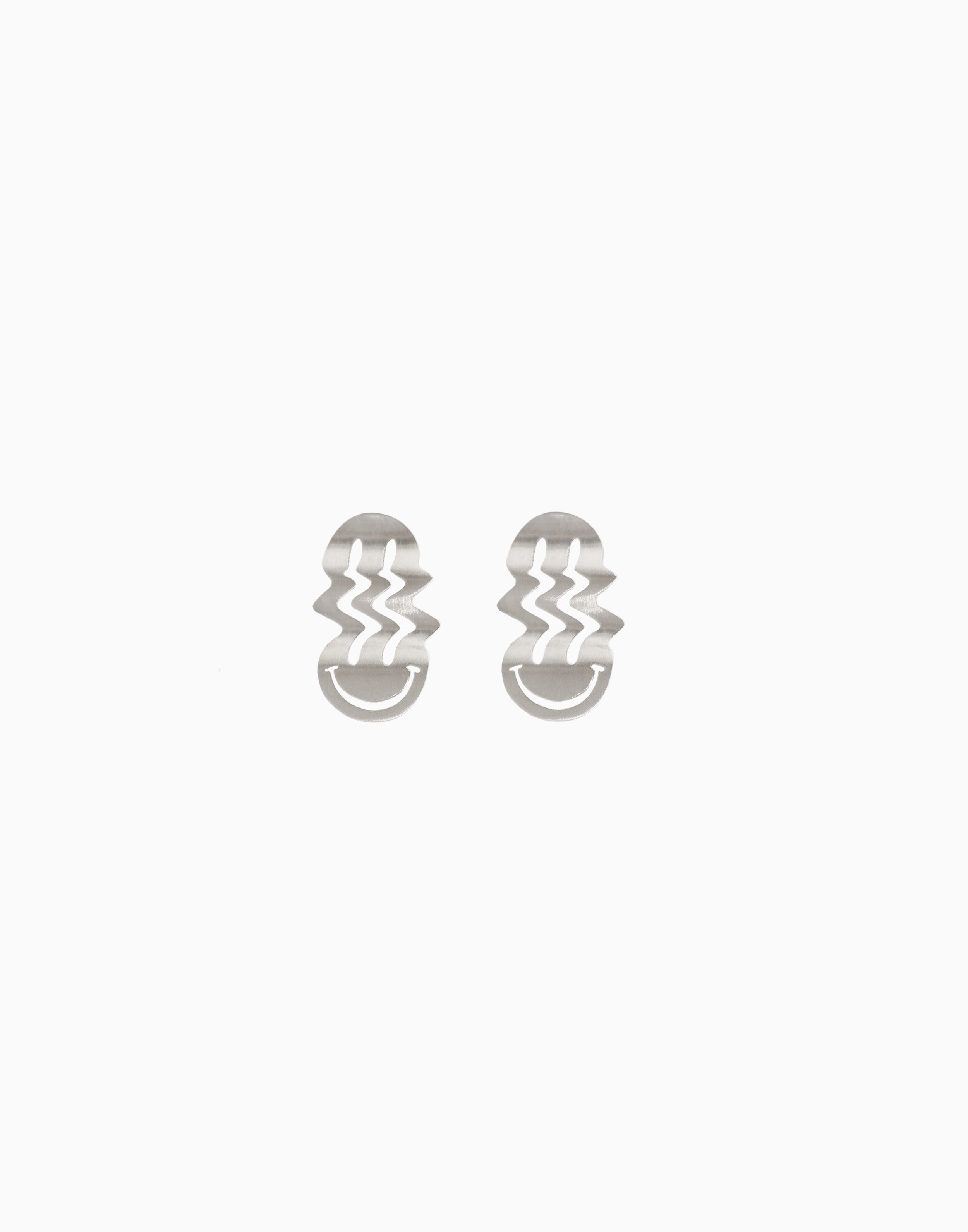Cheese Melt Earrings Silver