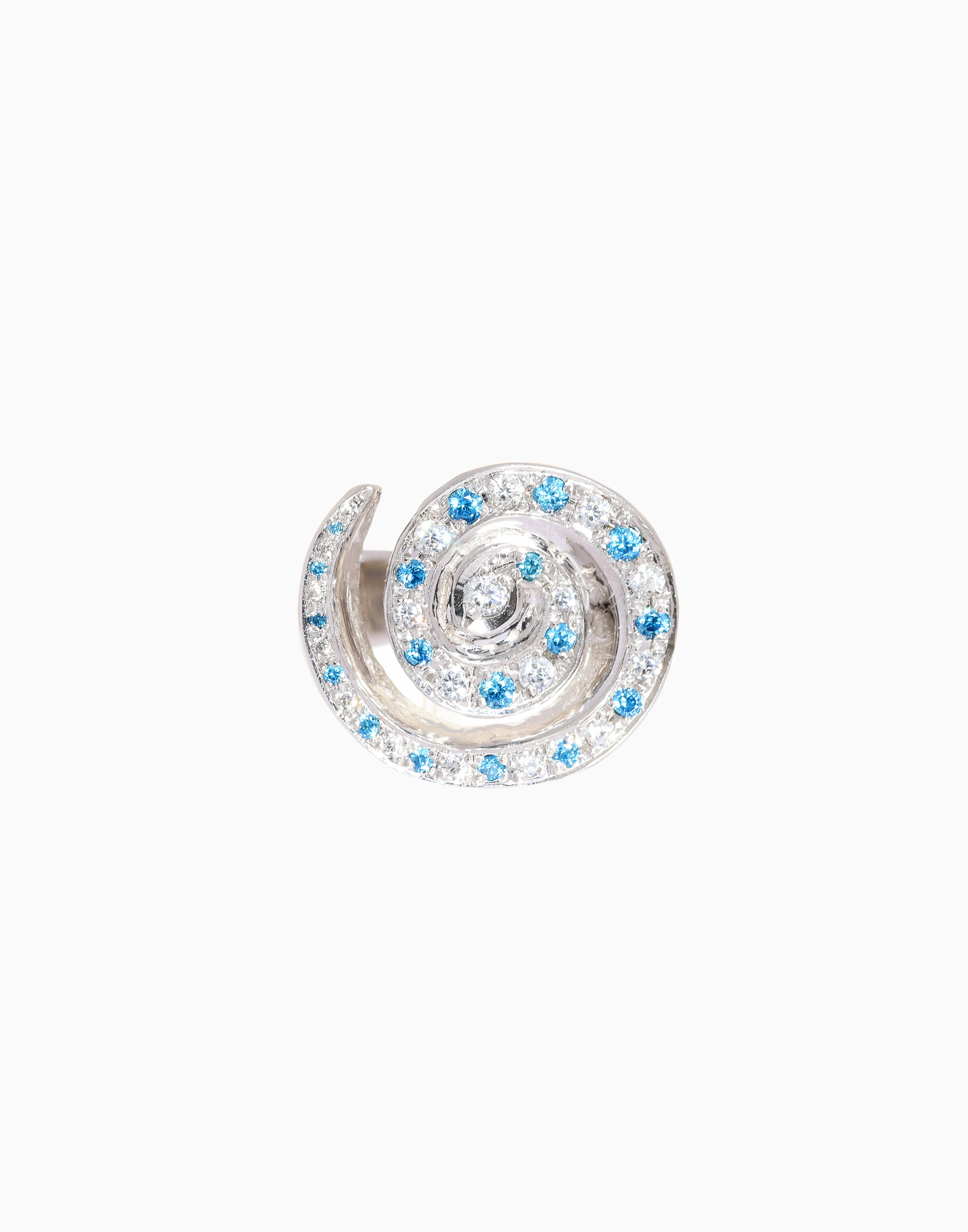 Crystal Vortex Ring Aqua Blue