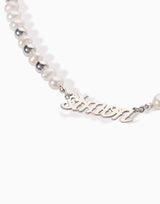 Warrior Nameplate Pearl Necklace